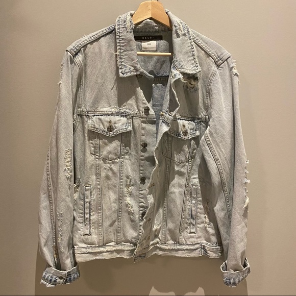 Men’s KSUBI Karma Distressed Denim Jacket - Large - New - Picture 1 of 5
